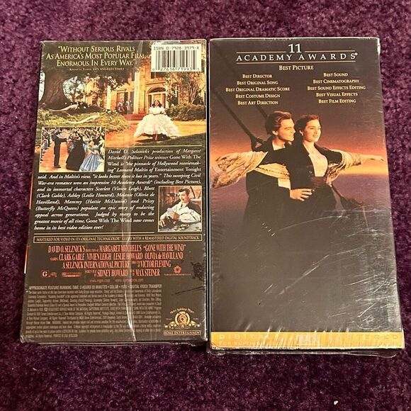 Gone With The Wind, Titanic VHS Tapes Vintage Set of Romantic Movies New Sealed - Picture 3 of 7